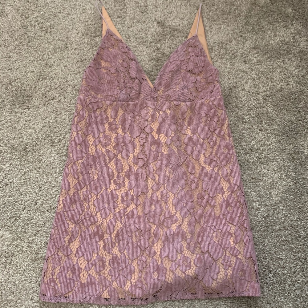 Free People Love Lace Mini Dress  in Wisteria - Picture 2 of 10